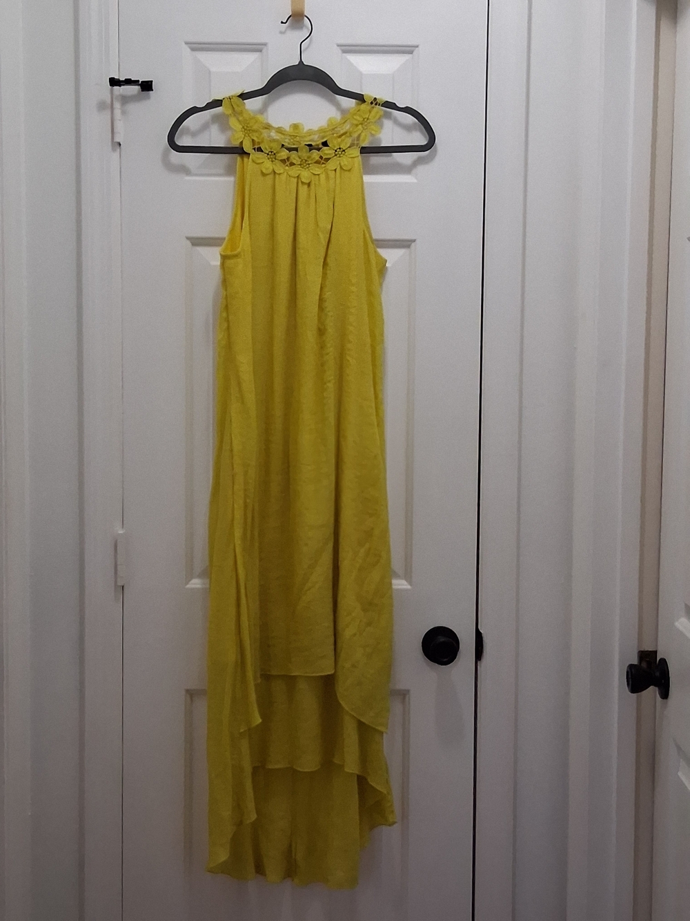 Sunshine Floral-Yoke High-Low Maxi Dress